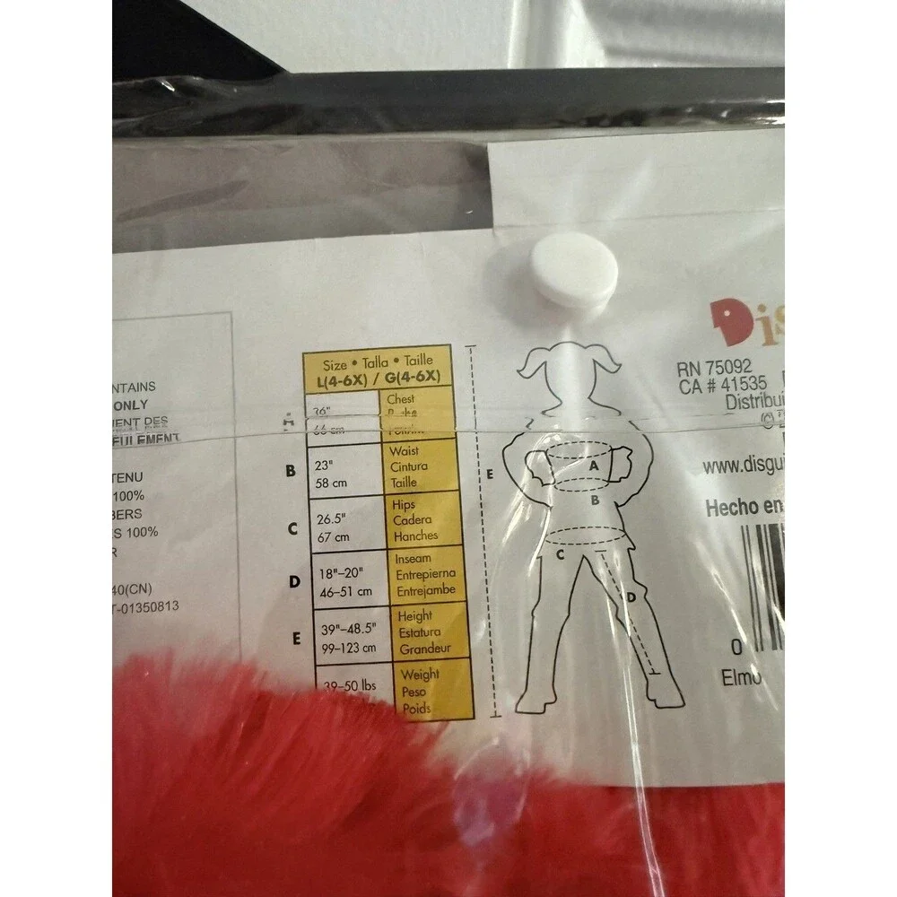 Elmo Sesame Street Halloween Child Costume Toddler Size Large 4-6 years NEW